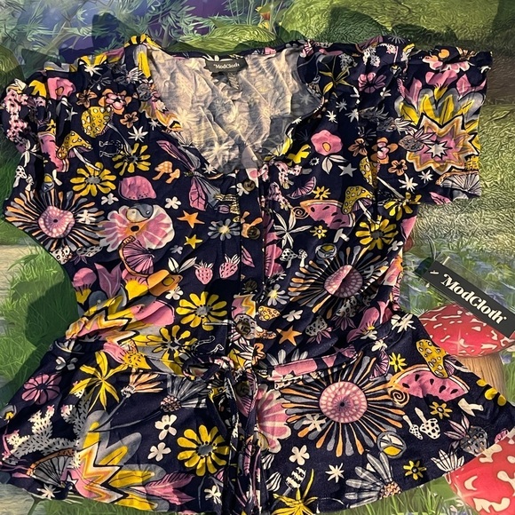 Modcloth Imagination Blooms Peplum Top, XS, NWT - Picture 2 of 6